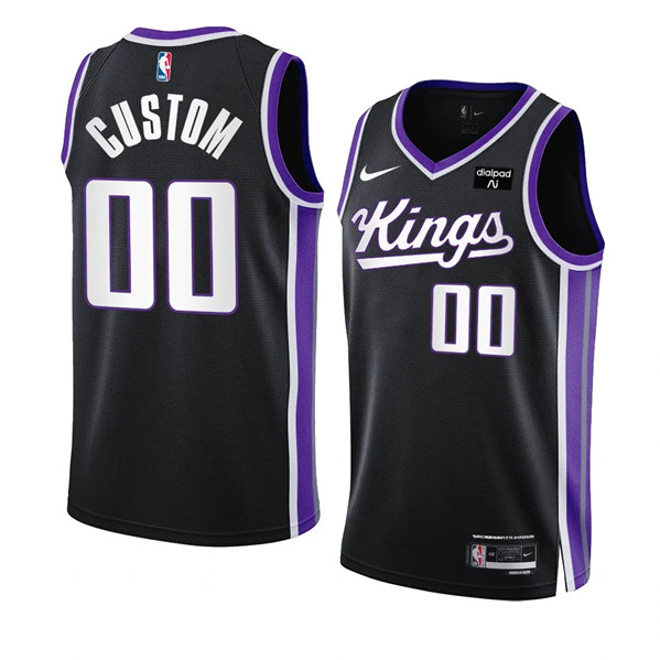 Men's Sacramento Kings Active Player Custom Black 2023/24 Icon Edition Swingman Stitched Basketball Jersey Men's Sacramento Kings Active Player Custom Black 2023/24 Icon Edition Swingman Stitched Basketball Jersey